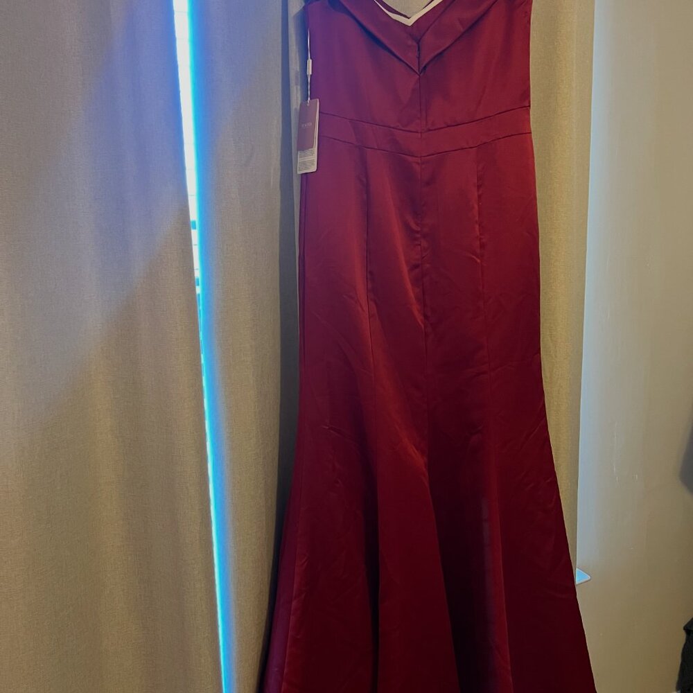 Burgundy Bridesmaid Dress - Picture 4 of 7